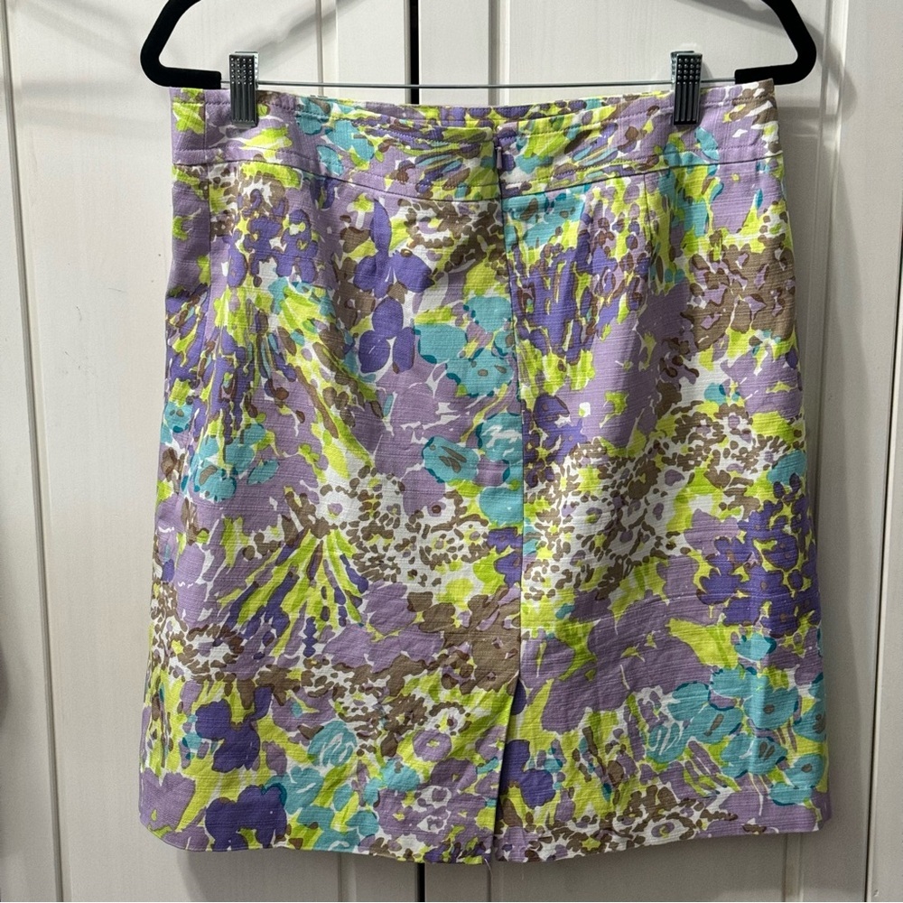 Talbots Pastel Floral Print Knee Length Skirt Size 10 - Picture 3 of 7
